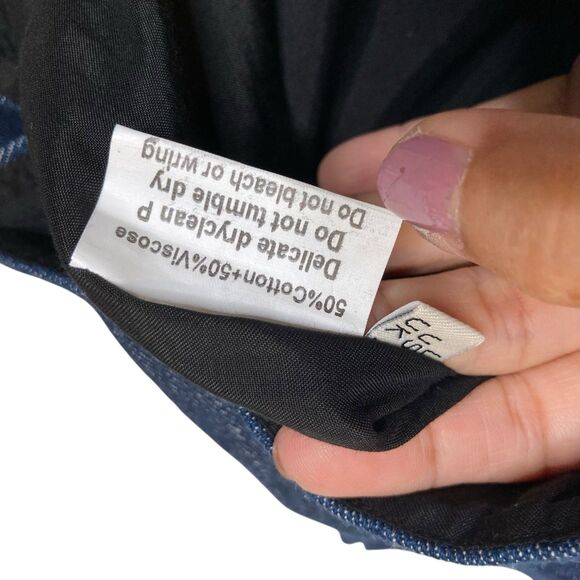 Moonray Floral Embroidered Denim Vest Womens Size Medium Blue NEW - Picture 10 of 13